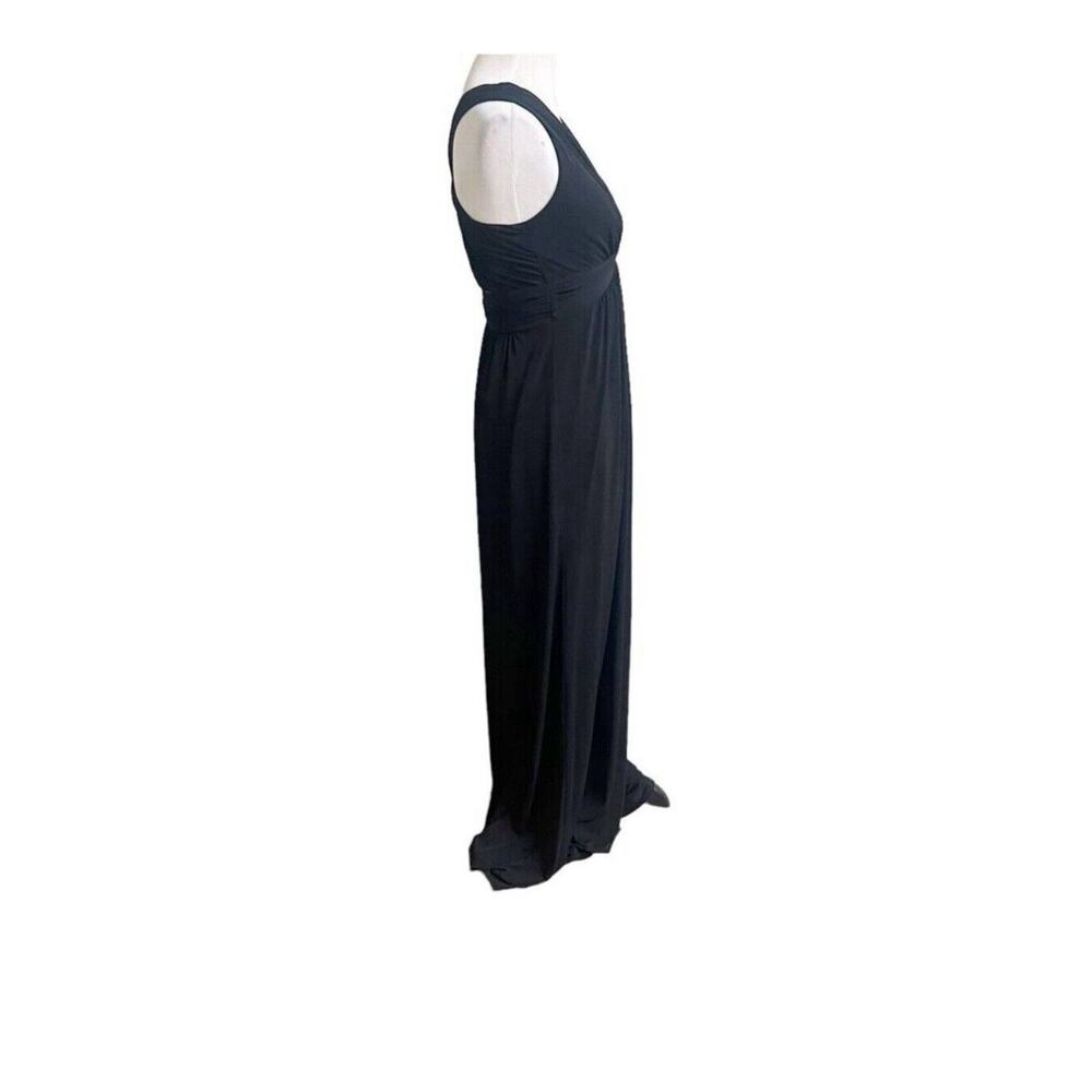 White House Black Market Black Cocktail Party Maxi Dress Size 4 Cross Back - Picture 2 of 12